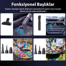 Ezere 16000PA Güçlü Portatif Tasinabilir Vakumlu Kablosuz Üflemeli Mini Araç Süpürgesi