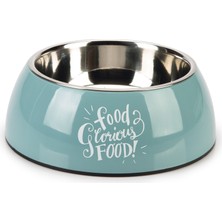 Beeztees Köpek Mama Su Kabı, Paslanmaz Çelik, Turkuaz, 22CM, 700ML