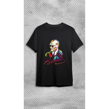 Gazi Mustafa Kemal Atatürk Yağlı Boya Portre Baskılı Kısa Kollu T-Shırt