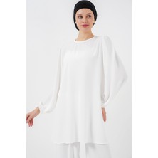 Ayrobin Tunik Pantolon Alt Üst Takım 6712 - Beyaz