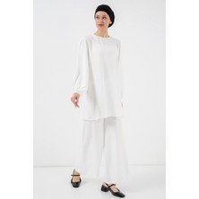 Ayrobin Tunik Pantolon Alt Üst Takım 6712 - Beyaz