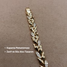 Hazemy Zarif Kalp Detaylı Altın Rengi Xuping Çelik Bileklik