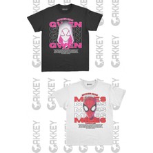 Spiderman&gwen Baskılı Oversize Sevgili Couple T-Shirt Modelleri