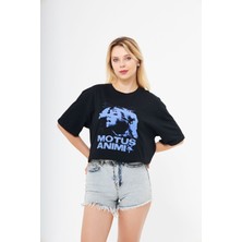 Cakkey Motus Animi Siyah Oversize Tişört Siyah