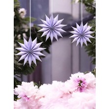 Parti Adresi Kutup Yıldızı Tavan Sarkıt Süsü 3 Boyutlu Dekoratif Parti Süsü Lila 6'lı