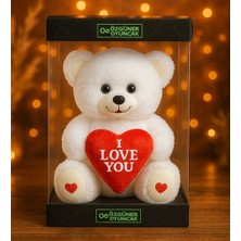 Peluşçu Dayı Özel Premium Kutu Içerisinde Sevgiliye Özel Kalpli (I Love You) Yazılı Sevimli Peluş