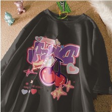 Cakkey Cartoon Cherry Beyaz T-Shirt (  )