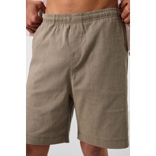 Tommy Life Camel Standart Fit Dokuma Hafif Esnek Chino Erkek Şort - 81293