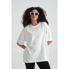 Cakkey Oversize Basic Tişört Beyaz