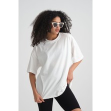 Cakkey Oversize Basic Tişört Beyaz