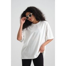 Cakkey Oversize Basic Tişört Beyaz