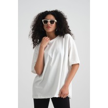 Cakkey Oversize Basic Tişört Beyaz