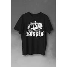 Cakkey Tasarım Soccer Baskılı Oversize %100 Pamuk T-Shirt