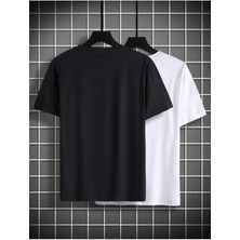 Unisex Bisiklet Yaka Oversize 2'li T-Shirt