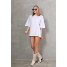 Cakkey Kadın Oversize Kalıp Basic T-Şhirt