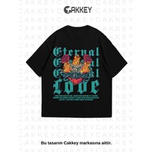 Cakkey Unisex Oversize Baskılı T-Shirt
