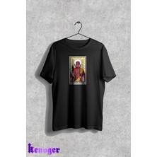 Cakkey Deadpool Marvel Jesus Baskılı Bisiklet Yaka Tişört