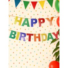 Renkli LEGO Temalı Happy Birthday Yazı Banner Doğum Günü Parti Süsü 