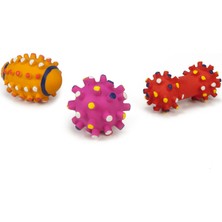 Beeztees Köpek Oyuncağı, Sesli, Top ve Dambıl, Lateks, Çeşitli Renklerde, 10,5cm