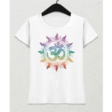 Cakkey Om Yoga Symbol Beyaz Kadın Tişört