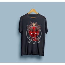 Bahriyeli Collection Oversize Şeytan Kurukafa Tasarım Unisex T-Shirt