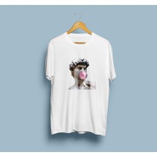 Bahriyeli Collection Oversize Michelangelo David Bubble Gum Unisex T-Shirt