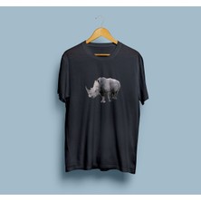 Bahriyeli Collection Oversize Gergedan Tasarım Unisex T-Shirt