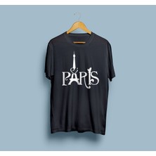 Oversize Paris ve Eyfel Unisex T-Shirt