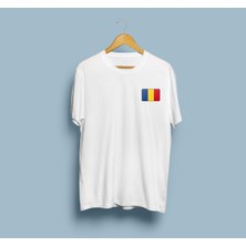 Bahriyeli Collection Oversize Romania / Romanya Bayrağı Cep Tasarım Unisex T-Shirt