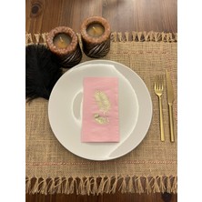 Kidspartim Gold Yaldızlı Pembe Palmiye Peçete 16 Adet