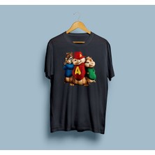 Bahriyeli Collection Oversize Alvin ve Sincaplar Tasarım Unisex T-Shirt