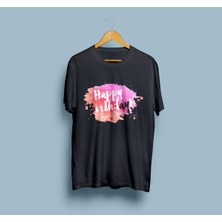 Bahriyeli Collection Oversize Happy Birtday Yazılı Unisex T-Shirt