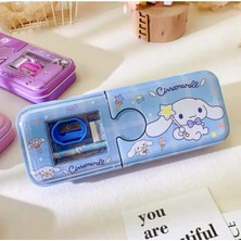 Kawaii Sanrio Kuromi Metal Kalem Kutusu Kırtasiye Seti Cinnamoroll Kuromi Kalemlik Hediye Seti