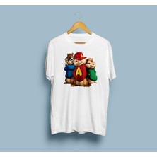 Bahriyeli Collection Oversize Alvin ve Sincaplar Tasarım Unisex T-Shirt