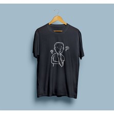Bahriyeli Collection Oversize Düşünen Çocuk Tasarım Unisex T-Shirt