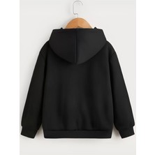 Çocuk Unisex Kapüşonlu Blackpink Baskılı Sweatshirt - Siyah