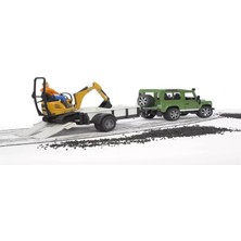 Bruder Land Rover Arazi Aracı ve Jcb Mini Kazıcı BR02593