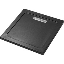 Modülduş Duş Teknesi - Modstone 80 x 80 Doğal Taş Dokulu - Siyah