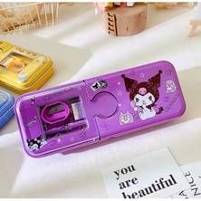 Kawaii Sanrio Kuromi Metal Kalem Kutusu Kırtasiye Seti Cinnamoroll Kuromi Kalemlik Hediye Seti