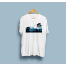 Bahriyeli Collection Oversize Dağlar Tepeler Tasarım Unisex T-Shirt
