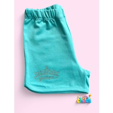 Kısa Kol Flamingo Baskılı Penye Lazer Kesimli Saçaklı Kız Çocuk T-Shirt Şortlu Takım