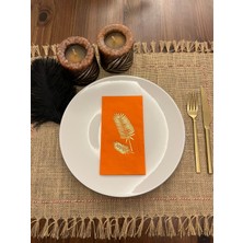 Kidspartim Gold Yaldızlı Turuncu Palmiye Peçete 16 Adet