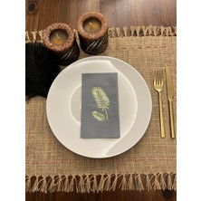 Kidspartim Gold Yaldızlı Gri Palmiye Peçete 16 Adet