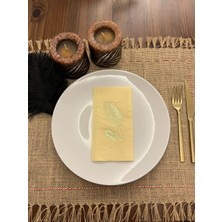 Kidspartim Gold Yaldızlı Sarı Palmiye Peçete 16 Adet