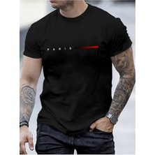 Cakkey Oversize Fit Bisiklet Yaka Creative Yazı Baskılı Tişört