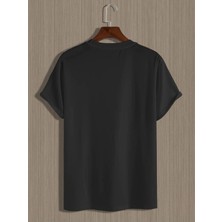 Cakkey Oversize Fit Bisiklet Yaka Creative Yazı Baskılı Tişört