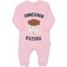 by BebekOdam Kız Bebek Pembe Annesinin Kuzusu Yazılı Çıtçıtlı Tulum