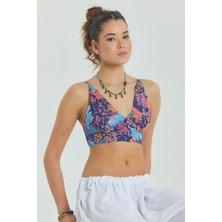 Bağcıklı Sırtı Açık Ayarlanabilir Crop Bluz