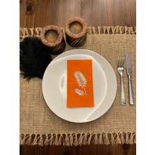 Kidspartim Gümüş Yaldızlı Turuncu Palmiye Peçete 16 Adet