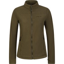 2AS Cara Kadın Tam Fermuarlı İnce Polar Sweatshirt Haki